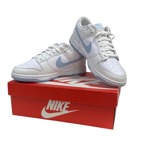 Nike Dunk Low Retro, White/Lt Armory Blue, Men size 10 NEW IN BOX - Picture 1 of 8